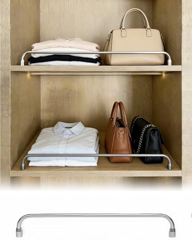 Sturdy 36" Gondola Shelf Wire Guard Rail - Anti-Fall Protection for Retail Shelving, Adjustable Silver Front Fence for Shoe Racks & Bookcases, Fits 8-46 Inches