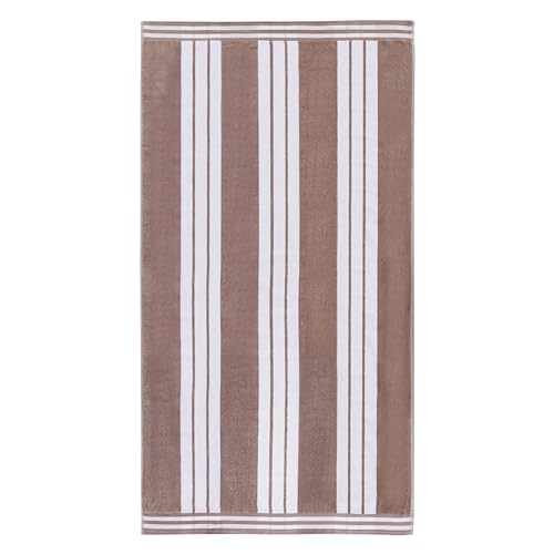 Superior Cotton Cabana Striped Beach Towels, Colorful Towels for Adult, Kid, Pool, Swimming, Sand, Travel, Large Oversized, Absorbent, Fast Drying, Bath Basics, Cabana Collection, 1 Piece, Taupe by SUPERIOR - Used condition - US$12.47