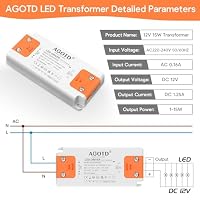 LED Trafo 230V auf 12V 15W LED-Treiber Netzteil, Transformator kein Rauschen, Niedervolttrafo für G4 MR16 GU5.3 LED, 1er Pack – Ansicht 3