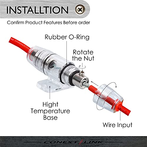 Conext Link Fhz1U10-5 1Pc 4 8 Awg Agu Fuse Holder With 5Pcs Fuses Zinc Die Cast Nickel Plated (10 Amp) （15221） #TOP3