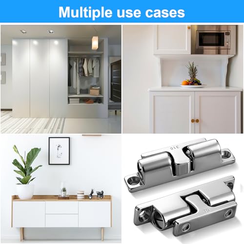 Frienda 2 Pack Marine Grade 316 Stainless Steel Cabinet Tension Catch 70 mm Double Ball Tension Roller Catch Latch for Ship Hardware, Deck Installation, Cabinet, Closet & Furniture Door