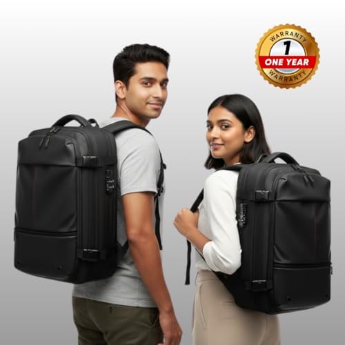 Image of KARRIER Vacuum Compression Backpack with Built-in System for Clothes & Gear Laptop Bags Backpacks for Men and Women 3-in-1 Space-Maximizing Organizer