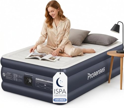 Prosenses Twin XL Air Mattress with Built-in Pump 18in, Extended 80