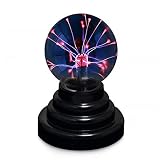 Hooyi 3 Inch Magic Plasma Glass Ball Touch Sensitive Plasma Desk Lamp Light USB Nebula Sphere Lightning Globe Home Decor Magical Ball electrostatic Flashing Balls Stem Science Nightlight