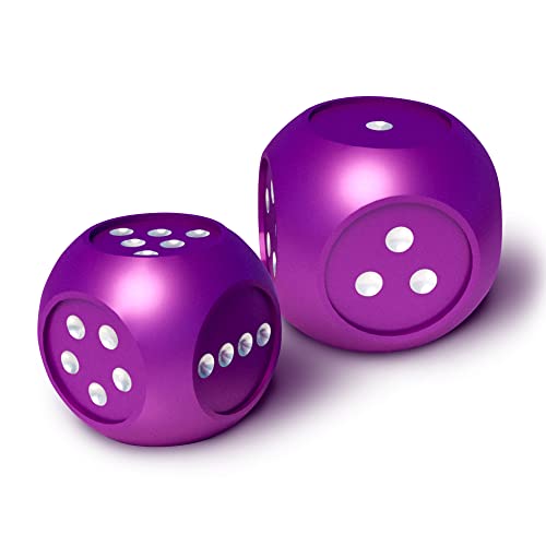 AKO DICE II - Custom Metal dice Version 2 by AKO Dice. 16mm D6 Game dice with Extra Rounded Corner for a Better roll. Brand: AKO DICE (Purple)