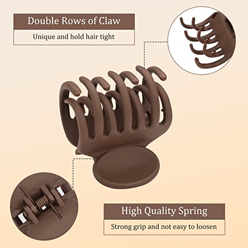 12 Pcs Double Row Teeth Hair Claw Clips 1.6'' Medium Hair Jaw Clips Matte And Shiny Small Claw Hair Clips For Thin Hair Non-Slip Short Hair Half-Updo Hair Accessories For Women And Girls #TOP3