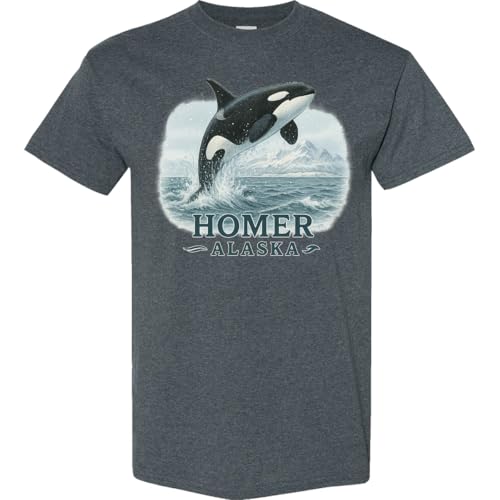 inktastic Homer Alaska Whale Adult T-Shirt 4X-Large Vintage Black 45c92