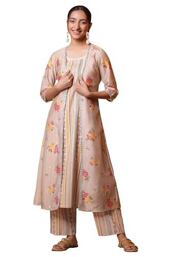 Image of Aurelia Women's Polyester Floral Kurta Set