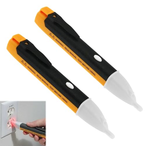 2 Pcs Electric Tester Pen,Non Contact Electric Pen Tester, Teste r Range 90v To 1000v With Flashlight And Buzzer Alarm（No battery）