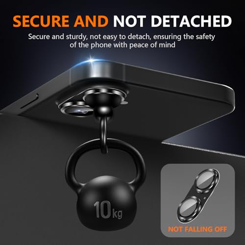 Protecteur d'objectif iPhone 16 anti-rayures cache métal givré noir - 7