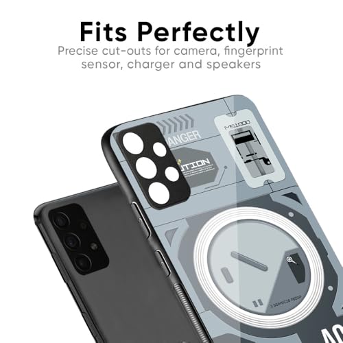 Image of Designer Tempered Glass Back Case Cover Compatible with Samsung Galaxy S23 FE 5G - Modern Technology Glass Case