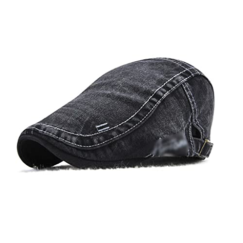 Béret plat en jean contre le soleil chapeau ajustable anti-chaleur