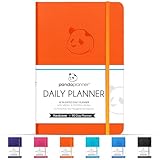 Panda Planner Classic A5 Daily Planner 2026 – Undated Quarterly Productivity Planner with Hourly Schedule, To Do List, Daily Journal, Goal Planner, Habit Tracker & Gratitude Organizer for Home/Office – Orange