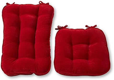 Greendale Home Fashions Jumbo Rocking Chair Cushion Set Hyatt Fabric, Scarlet