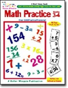 Amazon.com: Math Practice Grades 3-4 Activity Book with 96 Flash Cards ...