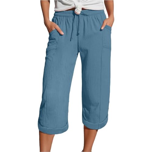 Pantalon large fluide homme femme respirant et léger taille haute jambe droite
