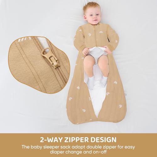 Image of Baby Sleep Sack, TOG 2.5 Winter Wearable Blanket, Removable Long Sleeves Baby Sleeping Bag for Infants and Toddlers, Super Soft Warm Comfortable Sleeping Sack, Rainbow, 6-18M