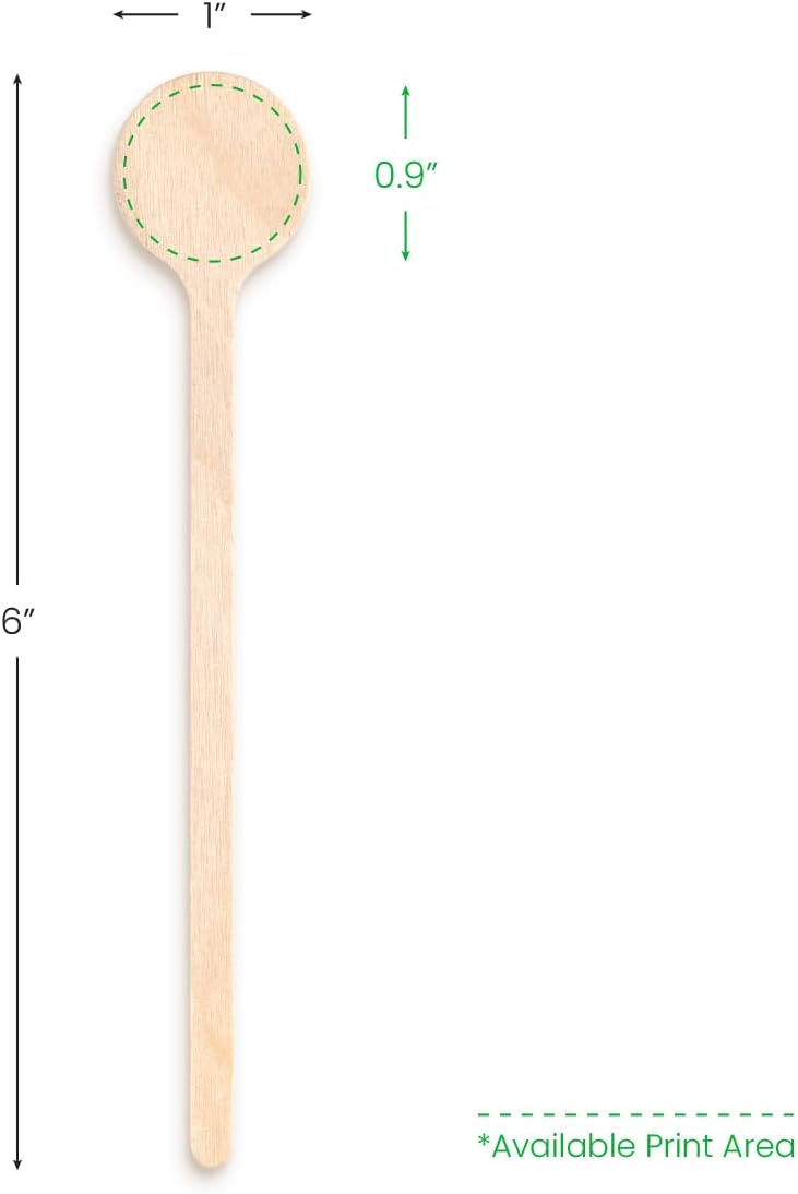 6" Custom Wooden Drink Stirrer – Personalized Swizzle Sticks for Weddings, Parties, Bars, and Cocktails – 50 Pack