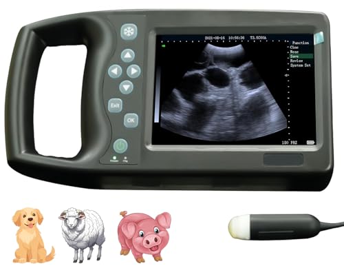 RUISHENG Veterinary Ultrasound Machine Lightweight, Portable Design with 5.7 Inch LCD Screen, 3.5MHz High Frequency Mechanical Probe for Pregnant Pigs, Sheep and Goats Only