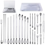25Pcs Stainless Steel Lab Spatula Set, Tiny Spoons, Lab Spoons & Mini Scoop