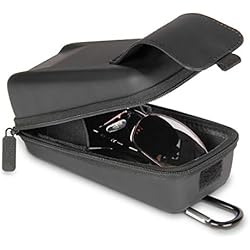 USA Gear Estuche Rígido Para Gafas - Compatible Con Gafas De Sol, Seguridad, Lectura Y Más - Estuche Rígido Resistente De Carga Superior Con Presilla Para Cinturón (negro)