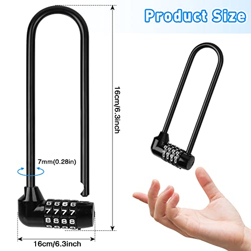 4 Digit Combination Padlock, 6.3 Inch Long Shackle Combination Lock Waterproof Gate Lock, Lengthened Gym Lock For Bicycles, Motorcycles, School, Luggages, Toolbox, Black (2 Pieces) #TOP1