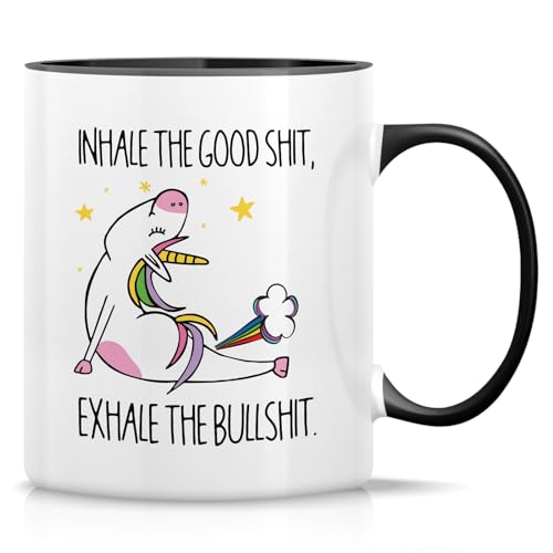 Retreez Unicorn Inhale The Good Shit Exhale The Bullshit Yoga Coffee Mugs
