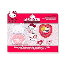 Lip Smacker Hello Kitty Beauty Set Includes Pigment Palette, Lip Balm & Hair Barrettes, Fun & Collectible Sanrio Gift for Kids and Fans
