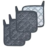 4 Pack Pot Holders for Kitchen Clearance Oven Potholders Sets for Kitchens Hot Pads for Kitchen Countertops Heat Resistant Grey