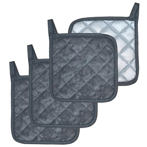 4 Pack Pot Holders for Kitchen Clearance Oven Potholders Sets for Kitchens Hot Pads for Kitchen Countertops Heat Resistant Grey