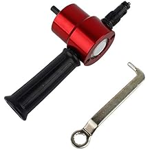 Double Head Sheet Metal Nibbler Cutter 360 Degree Adjustable Power Drill Nibbler Cutting Tools Kit Drill Attachment with Wrench for Straight Curve and Circle Cutting