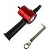 Double Head Sheet Metal Nibbler Cutter 360 Degree Adjustable Power Drill Nibbler Cutting Tools Kit Drill Attachment with Wrench for Straight Curve and Circle Cutting