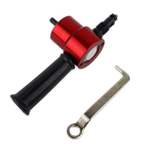 Double Head Sheet Metal Nibbler Cutter 360 Degree Adjustable Power Drill Nibbler Cutting Tools Kit Drill Attachment with Wrench for Straight Curve and Circle Cutting