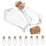 Mini bouteilles avec bouchon en liège - la bouteille en verre peut être utilisée comme breloque suspendue, comme décoration ou comme mini pot