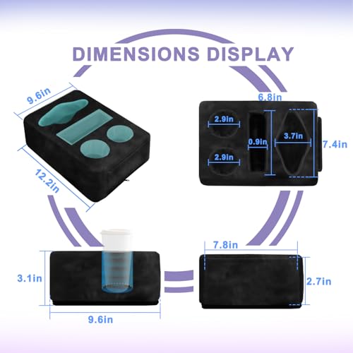 Nisdoing 4 Hole Couch Cup Holder Tray, Cup Holder for Bed Suitable for Cup Holders on Sofas, beds, Camping, RVs, Cars, and Beaches.Black by NISDOING - Image 2