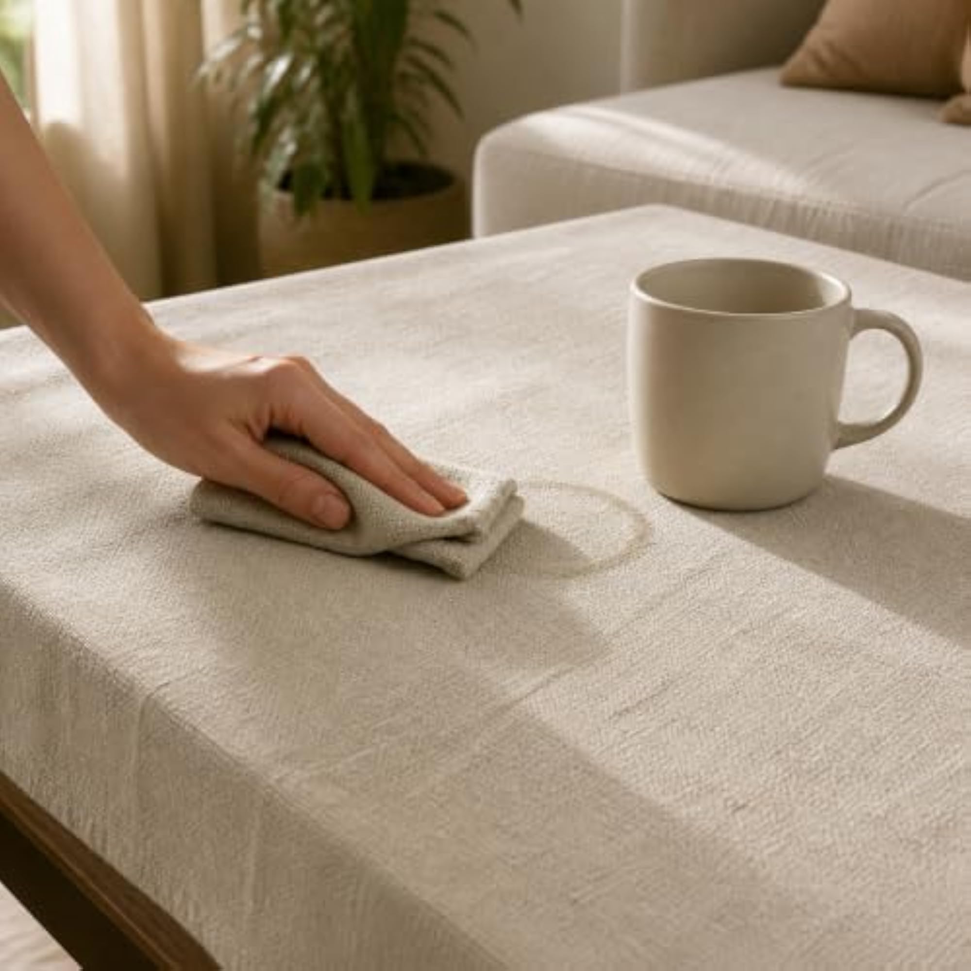 Hemp Polyester Textured Tablecloth for Dining and Coffee Tables