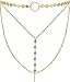Suyi Stylish Layered Sequins Choker Necklace with Thin Long Chain Pendant for Women Lady Girl
