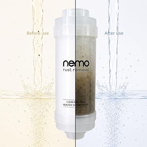 Image of NEMO Rust Removal Shower Filter | Made in South Korea | Visible Melt-Blown Sediment Filter (1.0m) | Removes Residual Chlorine, Rust, Heavy Metals & Larvae | Cleaner Shower Water for Skin & Hair