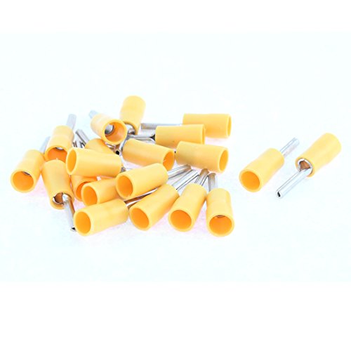 Terminales aislados de pin Aexit PVC 20 piezas amarillo miniatura 1
