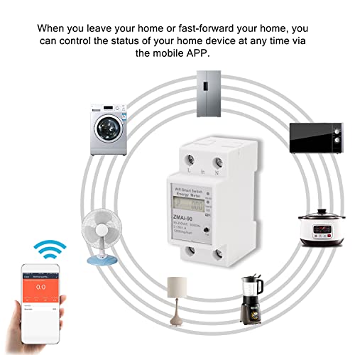 Staright Monofásico Din Rail Wifi Medidor de energia inteligente Consumo de energia Medidor de kwh M