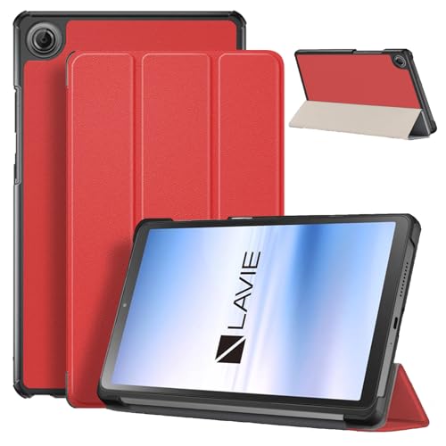 For NEC LAVIE Tab T8 (T0855/KAS, TAB08/H05) �p �P�[�X �J�o�[�yKONXISA�z�^�u���b�g 8.7�C���` �P�[�X �I�[�g�X���[�v�@�\�t�� �O�܃X�^���h �p�x���� �ω��� �Ϗ� �ϏՌ� �ϋv���ی� �P�[�X(���b�h