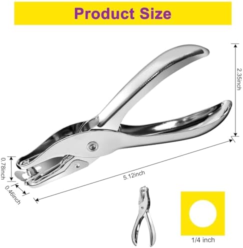 Decymis 2 Pcs Small Single Hole Punch, 1/4 Inch Hole Puncher for Crafts — 사진 3