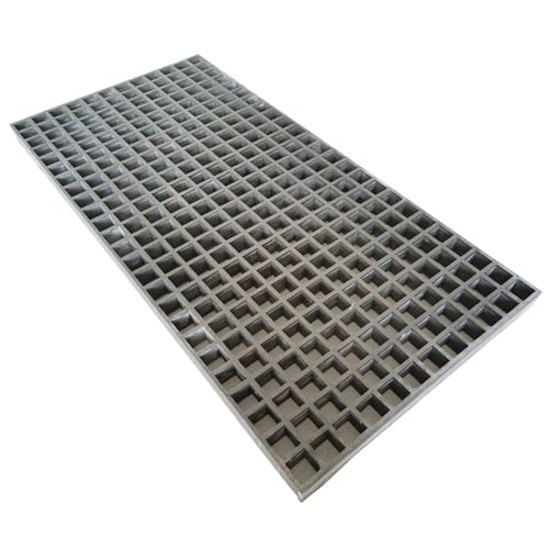 HQHAOTWU 3.3ft*1.6ft Fiberglass Molded Grating, Gray FRP Grating 1pc FRP Grille Plate 1.5" Thickness