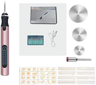 Rechargeable Engraving Pen Kit – Cordless Etching Tool with 3 Saw Blades for Jewelry, Metal, Wood, Glass, Stone & Plastic. Compact & Precise for DIY Crafting & Professional Carving