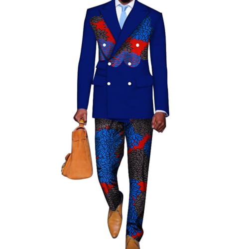 Costume 2 pièces pour hommes africains à manches longues imprimés