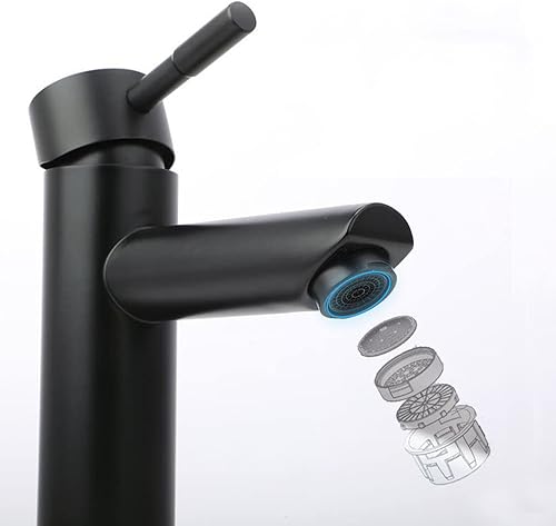 Miniatura 8 de Grifo de lavabo moderno de acero inoxidable de una sola palanca para lavabo de agua fría y caliente, pintado, color blanco