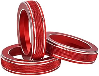 MARCHFA Air Conditioning Switch Cover Compatible for Evoque 2013-2018 Accessroies Switch Button Decoration Ring (Red)