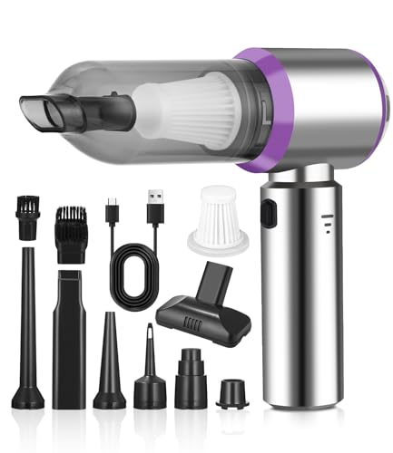 Huifoo Aspirador de mano, 16000 Pa con batería, inalámbrico, potente aspiradora para coche, fuerte, recargable, portátil, ligera, mini aspiradora, para coche, hogar, pelo de animales