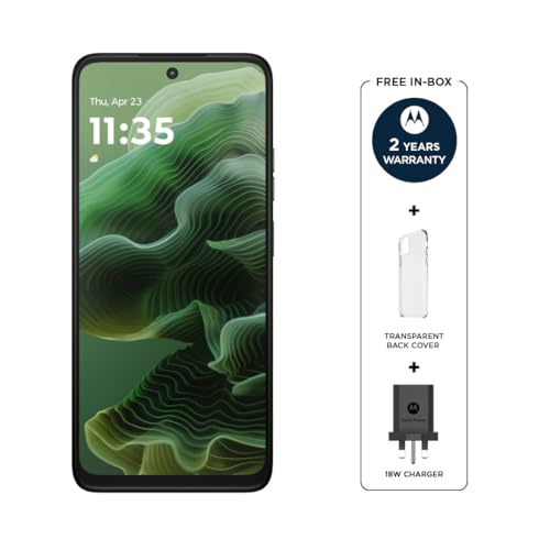 موتورولا هاتف ذكي موتو g35 5G بذاكرة RAM 8GB و256GB UFS 2.2 اندرويد 14 بشاشة LCD، لون اخضر (يتضمن شاحن وغطاء) كفالة لمدة عامين