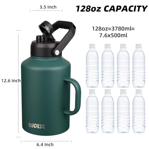 Image of BJPKPK 128oz Stainless Steel Water Bottle, 1 Gallon Insulated Water Jug